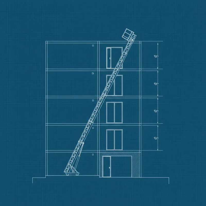 Konstruktionszeichnung: Aussenlift an Fassade — Zügelunternehmen Winterthur